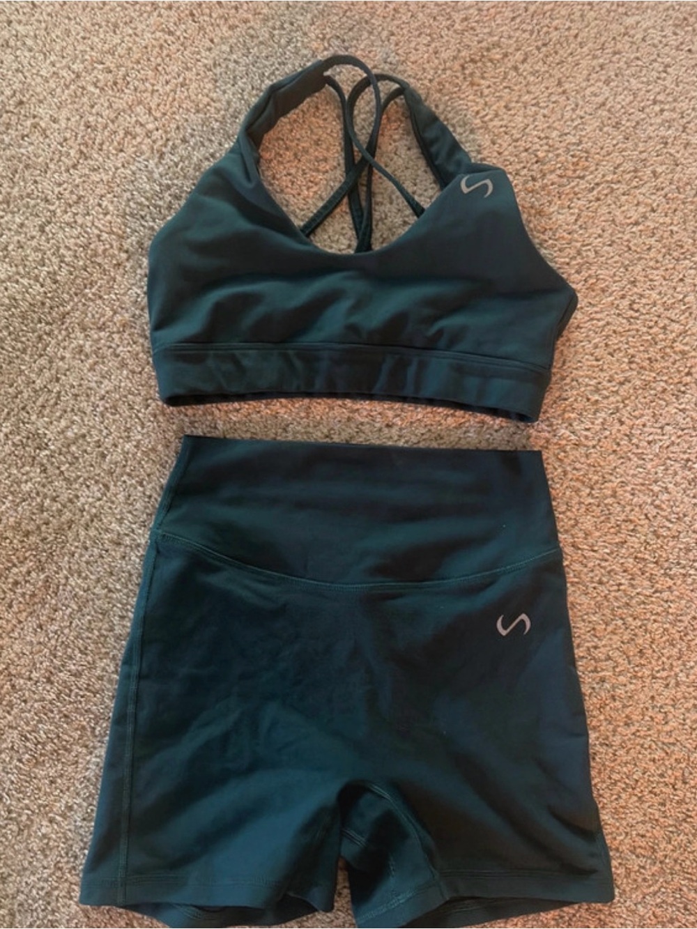 TLF Deep Teal Sports Bra & Shorts Set (M)